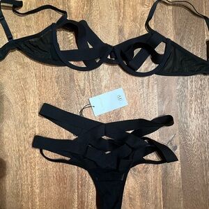 Bluebella Black Strappy Lingerie Set